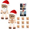 EIRZNGXQ Christmas Hat Shaking Wooden Man Figurine with Beard, Handmade Shaking Feet Wooden Man Figurine Doll with 12PCS Magnetic Expressions, Portable Funny Car Dashboard Decorations (Wood B 2pcs) view 1