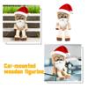 EIRZNGXQ Christmas Hat Shaking Wooden Man Figurine with Beard, Handmade Shaking Feet Wooden Man Figurine Doll with 12PCS Magnetic Expressions, Portable Funny Car Dashboard Decorations (Wood B 2pcs) view 3