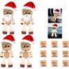 EIRZNGXQ Christmas Hat Shaking Wooden Man Figurine with Beard, Handmade Shaking Feet Wooden Man Figurine Doll with 12PCS Magnetic Expressions, Portable Funny Car Dashboard Decorations (Wood 4pcs) view 1