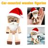 EIRZNGXQ Christmas Hat Shaking Wooden Man Figurine with Beard, Handmade Shaking Feet Wooden Man Figurine Doll with 12PCS Magnetic Expressions, Portable Funny Car Dashboard Decorations (Wood 4pcs) view 4