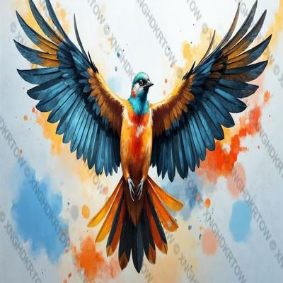 1000 Piece Jigsaw Puzzle Holiday Collection Colorful Bird in Flight Watercolor Jigsaw Puzzle for Adults Puzzle Game Christmas