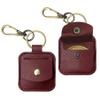 2 PCS Elegant Leather Coin Rings Holder Keychain Double-Sided Transparent Coin Display Case Cute Coin Pouch Keychain for Ssobriety Chips Token Medallion Challenge Coin (Red) view 1
