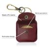 2 PCS Elegant Leather Coin Rings Holder Keychain Double-Sided Transparent Coin Display Case Cute Coin Pouch Keychain for Ssobriety Chips Token Medallion Challenge Coin (Red) view 3