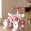 Baby Balance Bike Colorful Lighting Baby Balance Four-Wheeled Vehicle with Basket First Birthday Gift(Green) view 3