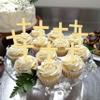 12Pcs Cross Cupcake Toppers - Religious Baptism Party Decorations,Acrylic Gold Cross Cupcake Toppers,First Communion Party Cake Topper,God Bless Birthday Wedding Party Photo Props view 4