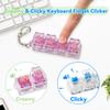 2 Pcs Keyboard Fidget Toy, Creamy & Clicky Fidget Clicker Keychain, Light Up and No Light Cute Cat Stress Relief Fidget Toys for Adults, Boost Focus & Calm Anxiety at Work, Study(White, Purple) view 4