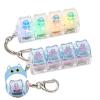2 Pcs Keyboard Fidget Toy, Creamy & Clicky Fidget Clicker Keychain, Light Up and No Light Cute Cat Stress Relief Fidget Toys for Adults, Boost Focus & Calm Anxiety at Work, Study, Travel (White, Blue) view 1