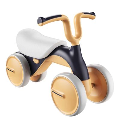 Baby Balance Bike No Pedal 4-Wheel First Bike with Stylish Handle Sturdy & Safe Design for Kids(Purple)