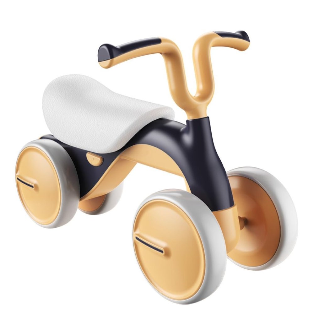 Baby Balance Bike No Pedal 4-Wheel First Bike with Stylish Handle Sturdy & Safe Design for Kids(Purple)