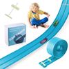 Christmas Gift, 15 Ft Flexible Race Track for Kids, Hot Wheels, Matchbox Car Track,Car Launcher, Rolls Up Portable Race Track, Suction Cups Compatible, Diecast 1/50th Toy Cars, Sky Blue view 1