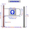 Safety Swing Gate with Post Mount, 90-Degree Opening, Spring-Loaded Automatic Closure, One-Way Secure Access Control for Libraries, Supermarkets, and Public Spaces view 2