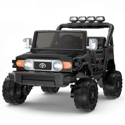 24V Ride on Toys for Kids, Licensed Toyota FJ, 2 Seater Ride on Car with Remote Control, Electric Car w/ 4-Wheeler Suspension, Led Light, Music, USB, Electric Vehicle for Age 3-8, Black
