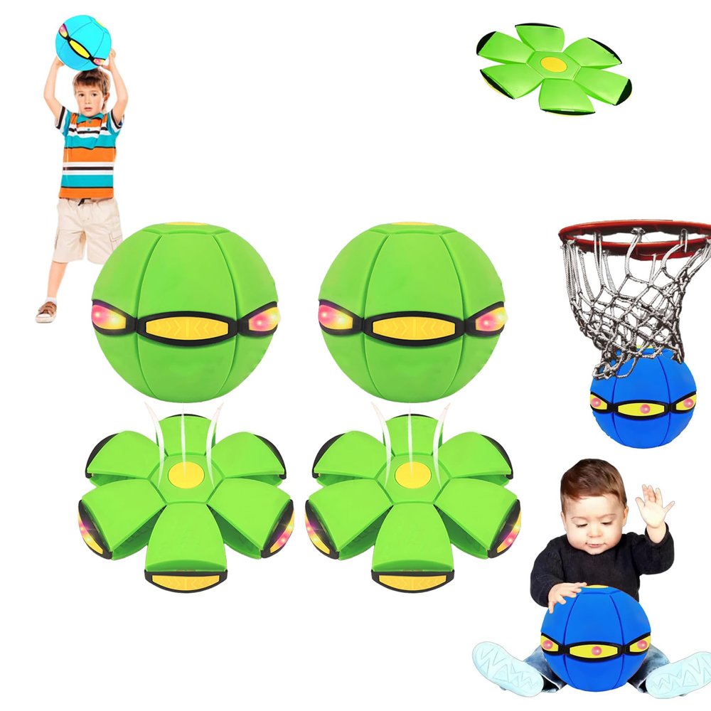 Brandone Children's Bouncing Ball, Magic Flying Saucer, Bouncy Ball, Parent-Child Interaction, Magic Flying Bouncing for Children (2 PCS Green)