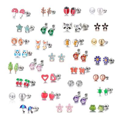 Animals Earrings 30 Pairs Small Mixed Bee For Frog Mushroom Earrings Fashion Jewelry Charms Kids Fri Neck
