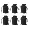 HEARTOOL Drawstring Dice Bag 2.36"x4.92" Durable Velvet Fabric Cosplay Coin Pouch Perfect for Dice Storage & Jewelry & Chess & Tarot Cards & Board Gaming Accessories (Black, 6pcs) view 1