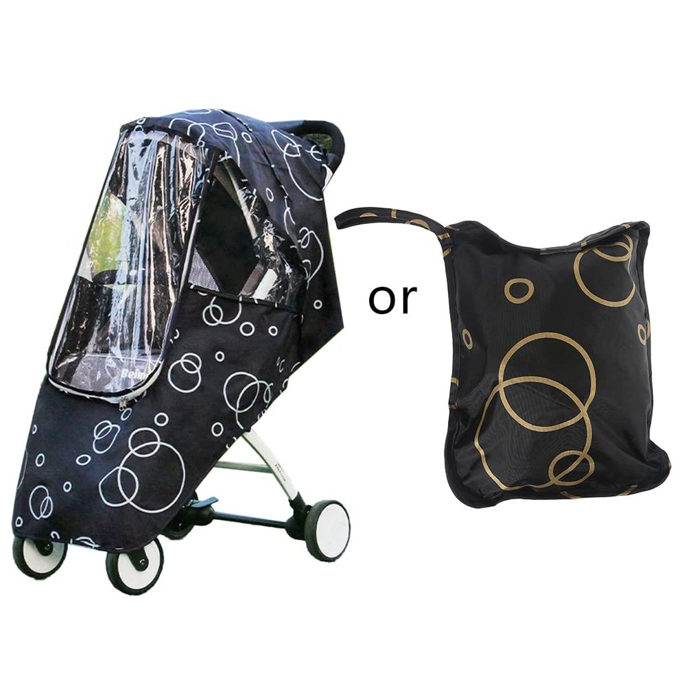 1Pc Portable Rain Cover Weatherproof Shield Wind Canopy Pushchair Mesh Ventilation Trend Travel Umbrella Rain Cover