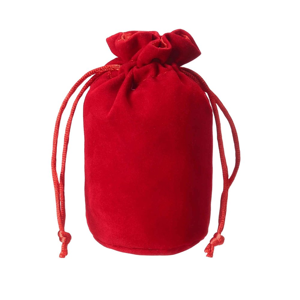HEARTOOL Drawstring Dice Bag 2.36"x4.92" Durable Velvet Fabric Cosplay Coin Pouch Perfect for Dice Storage & Jewelry & Chess & Tarot Cards & Board Gaming Accessories (Red, 1pcs)