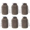 HEARTOOL Drawstring Dice Bag 3.15"x6.89" Durable Velvet Fabric Cosplay Coin Pouch Perfect for Dice Storage & Jewelry & Chess & Tarot Cards & Board Gaming Accessories (Gray, 6pcs) view 1