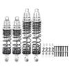 Cufaee 4Pcs RC Shock Absorber, Metal Front and Rear Shock Absorber, Springs Damper for SLASH 1/10 RC Cars Replacement Accessories (Silver) view 1