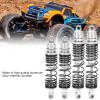Cufaee 4Pcs RC Shock Absorber, Metal Front and Rear Shock Absorber, Springs Damper for SLASH 1/10 RC Cars Replacement Accessories (Silver) view 2