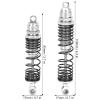 Cufaee 4Pcs RC Shock Absorber, Metal Front and Rear Shock Absorber, Springs Damper for SLASH 1/10 RC Cars Replacement Accessories (Silver) view 3