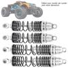 Cufaee 4Pcs RC Shock Absorber, Metal Front and Rear Shock Absorber, Springs Damper for SLASH 1/10 RC Cars Replacement Accessories (Silver) view 4