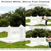 White Inflatable Bounce House Indoor/Outdoor, Jumper with Slide and Water Pool/Ball Pool for Outdoor Garden, Backyard Fun, Perfect for Wedding, Birthdays & Family Gatherings view 3