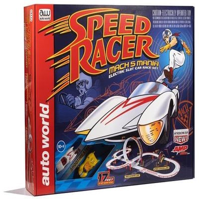 Auto World 17' Speed Racer Mach 5 Mania Slot Race Set HO Scale SRS361