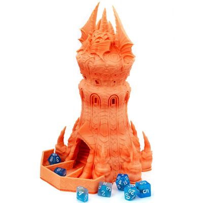 3D Printed Dice Tower for Dungeons and Dragons Games, Dice Spiral Staircase Castle Dice Tower for Miniature Wargaming, Tabletop RPGs, Wargame Scenery