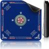 Chinese Mahjong Mat with Storage Bag, Neoprene Mahjong Table mat, 31.5x31.5 Inch, Non-Slip and Noise Reduction Table Cover for Board Games, Tile Games, Mahjong, Dominoes (Blue) view 1