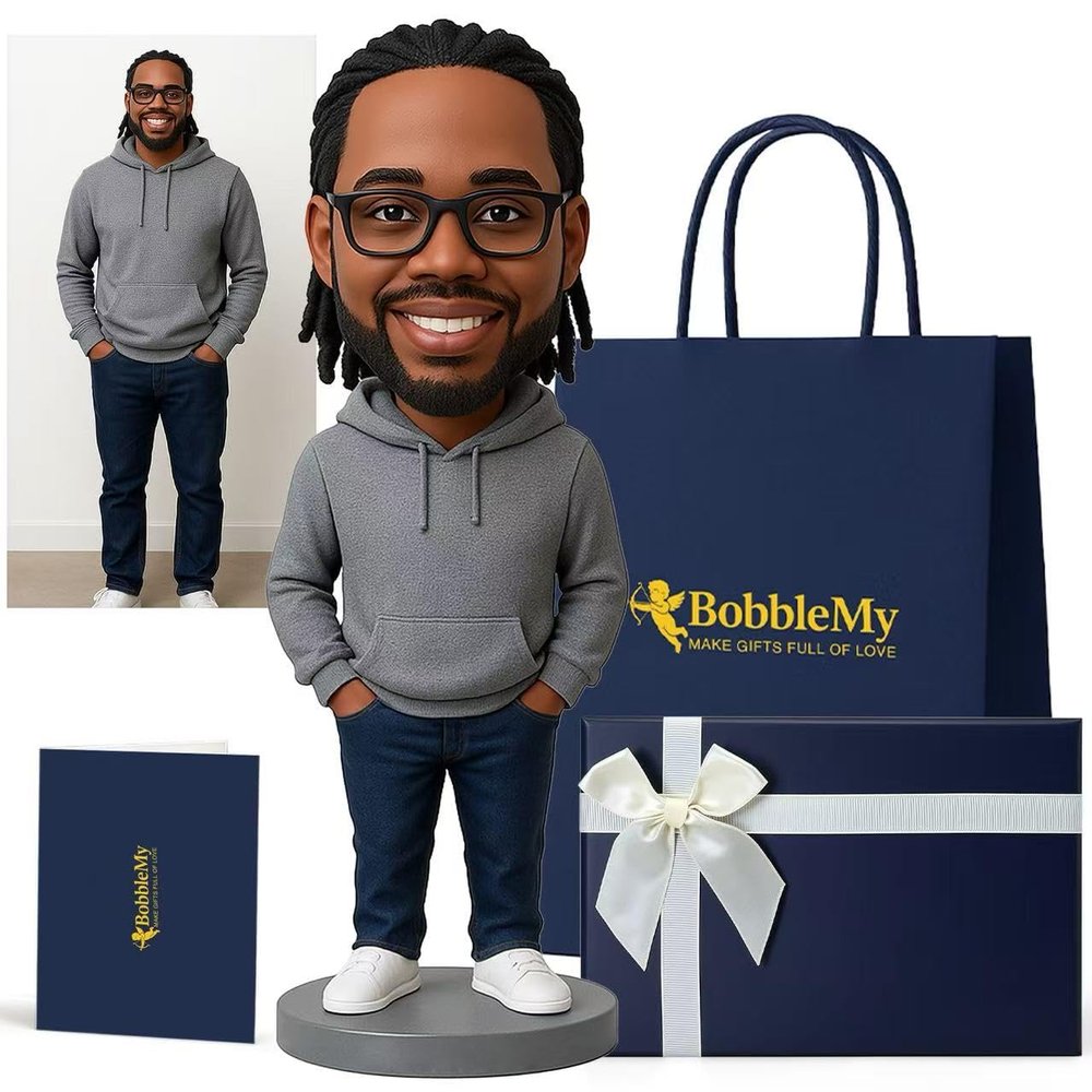BobbleMy Custom Bobblehead - 6/7/8'' Personalized Bobbleheads Funny Customized Dolls Figurine Gifts for Husband Dad Boyfriend on Thanksgiving Day, Christmas & Birthday Surprise