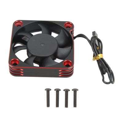 50mm RC Motor Cooling Fan Heat Sink JST Plug Aluminum Alloy Cooler for RC Inductive Non Inductive Motor (Black Red)