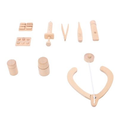 SPYMINNPOO Wooden Doctor Toy Set, Multifunctional Safe Portable Medical Play Kit, Educational Role Play for 2 to 6 Kids