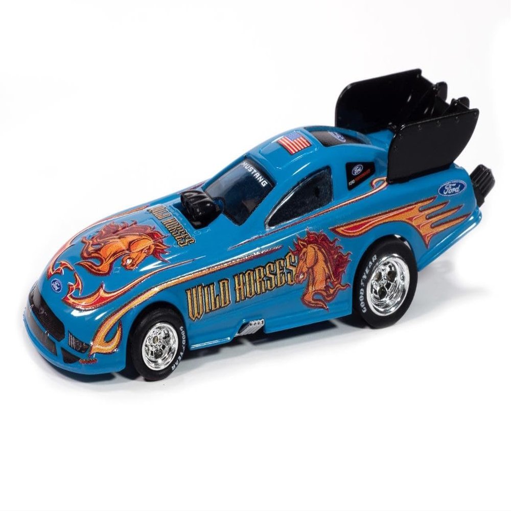 SC421-1B Auto World 4Gear 2022 Ford Mustang GT Wild Horses FC HO Scale Slot Car