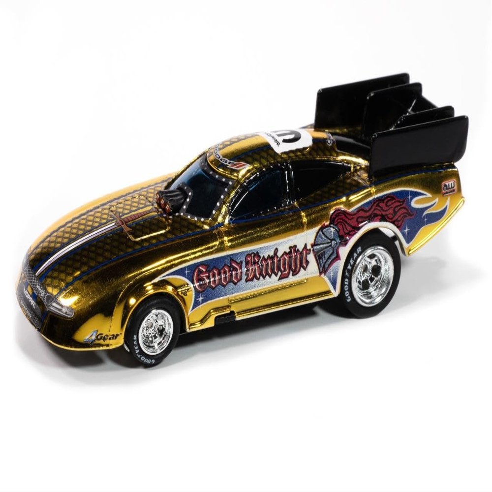 SC421-2GLD Auto World 4Gear 2022 Dodge Charger Good Knight FC HO Scale Slot Car