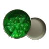 25Pcs Acrylic Polyhedral Dice 4 Sided Dice Portable with White Numbers with Storage Case for Board Game Role Playing Friends, Green view 1