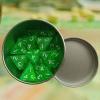 25Pcs Acrylic Polyhedral Dice 4 Sided Dice Portable with White Numbers with Storage Case for Board Game Role Playing Friends, Green view 3