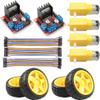 2pcs L298N Motor Drive Controller Board Module Stepper Motor TT Motor Control Module Dual H-Bridge with 4pcs DC Motor and Smart Compatible for Arduino view 2