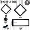 80 Sets 3D Floating Frame with Stand, 3 Sizes Challenge Coin Display Holder, Small Shadow Box for Earrings, Rings, Brooch, Military Medal, Black view 2