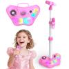 Kids Rechargeable Karaoke Machine Toys with Adjustable Stand, 3-5 4-6 7 8 Year Old GirlsWireless Microphone Gifts, Bluetooth Speaker with 2 Mic Toddler Birthday Gift for Girl Ages 3-8 view 1