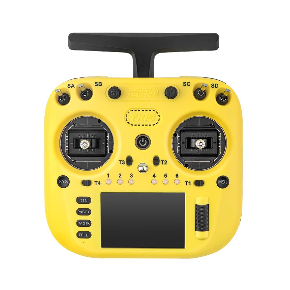 Radiomaster TX15 16ch 3.5inch IPS Touchscreen V5.0 Hall Gimbals Radio Controller ExpressLRS Built-in Gyro Microphone (Yellow Mode 2)
