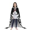 LOKLNEYK Black White Formula Checkered Flags Pattern Print Hooded Cape For Teenagers-Oversized Hood, For Halloween, Cosplay view 4
