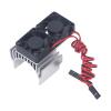 RC Heatsink Cooling Fan Set, DC 5V Aluminum Radiator Motor Fan Dual Mount with Heat Sink JST Plug for Traxxas Slash 44VXL 1/10 RC Car Accessories (Silver) view 2