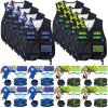 Halloscume 8 Set Tactical Gun Party Supplies Party Supplies Kit Included Guns, Camouflage Vests, 80 Foam Bullets, Wrist Belt Band,Safety Glasses, Face Masks for People view 1
