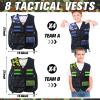 Halloscume 8 Set Tactical Gun Party Supplies Party Supplies Kit Included Guns, Camouflage Vests, 80 Foam Bullets, Wrist Belt Band,Safety Glasses, Face Masks for People view 3