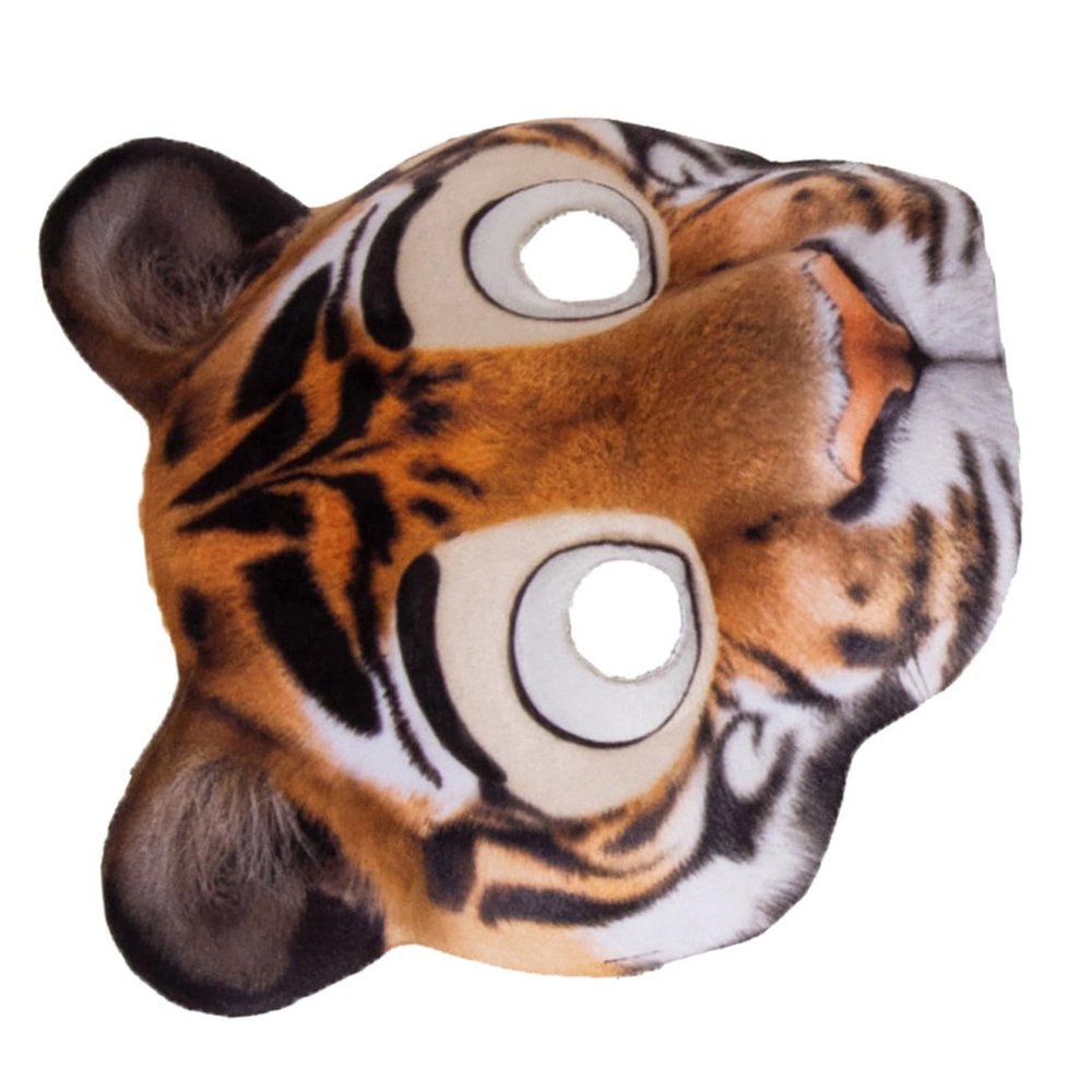 Beaupretty Tiger Half Face Mask EVA Animal Mask for Carnival and Cosplay Parties Comfortable Fit with Elastic Band Festival Photo Prop for Halloween and Outdoor Events