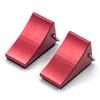 2 Piece Metal Wheel Chocks Anti Slip Blocks Compatible with Tires Compatible with 1 10 Scale RC Crawler Cars(Red) view 1