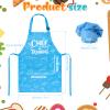 XLSXEXCL Kids Apron and Chef Hat Set, CHEF in training Apron Adjustable Child Aprons Chef in Training Funny Aprons with 2 Pockets for Boys and Girls (Blue) view 2