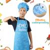XLSXEXCL Kids Apron and Chef Hat Set, CHEF in training Apron Adjustable Child Aprons Chef in Training Funny Aprons with 2 Pockets for Boys and Girls (Blue) view 4