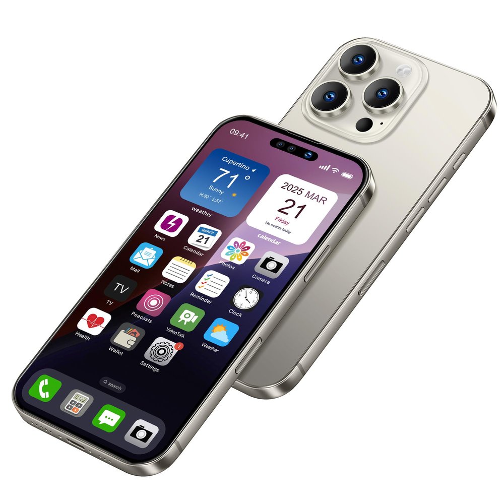 Fake Phone Dummy Prop Phone, Prank Stuff Decoy Phone Pear Phone Non-Working Phone 16 Pro max, Display Phone Look Like Real Phone 16 Promax (Titanium)